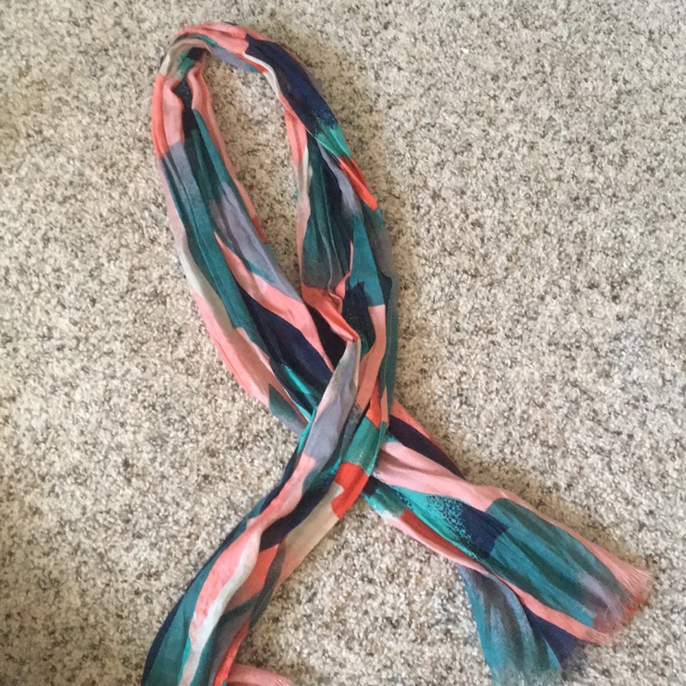 Skinny multi colored cotton scarf